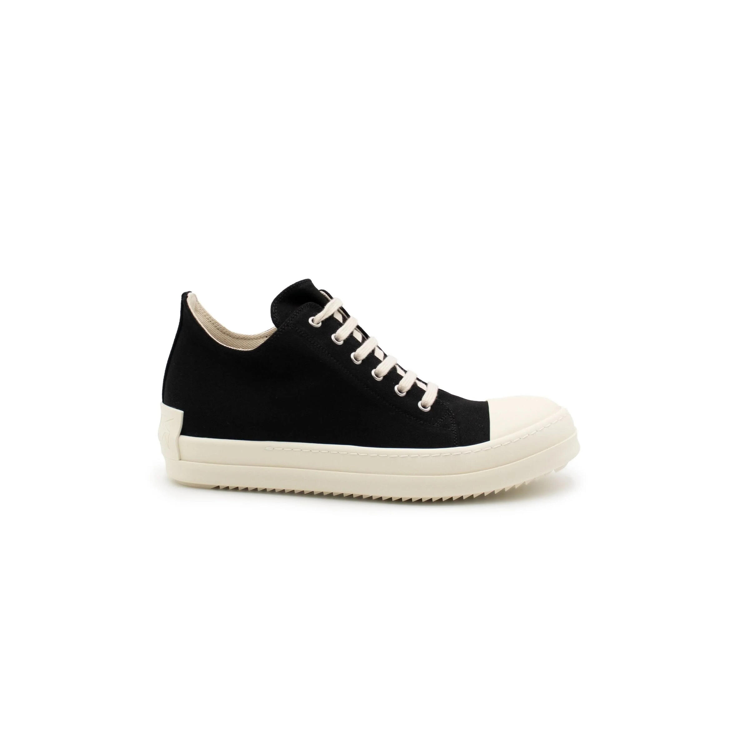 r1ck 0wens drkshdw twill low sneaker in black du21s2802